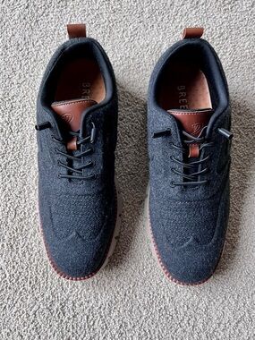Breeze charcoal grey Men's Wool-Look Lace-Up Casual Shoes European sz 42 (8.5/9)